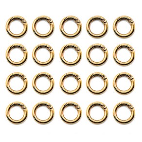 스프링 원터치 오픈형 오링 13mm 17mm 19mm 세트 가방 악세사리 DIY 부자재 키링 공예, 20개, 골드13mm