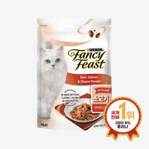 [베스트펫케어]팬시피스트 건사료 쇠고기연어&치즈맛 450g, 1개, 소