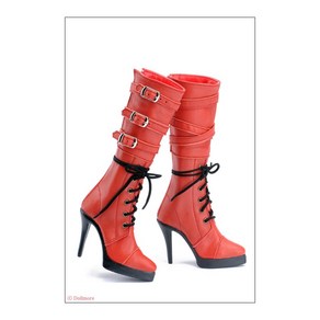 구체관절인형 하이힐 슈즈(부츠) Model Doll F(high heels) Shoes - Caa Boots (Red), Red, 1개