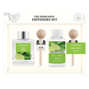 더허브샵 차량용 디퓨져 본품 50ml + 리필 50ml 선물세트, 라임민트, 1세트