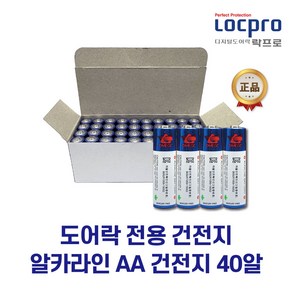 [락프로] 도어락건전지 알카라인 건전지 AA 건전지 40알