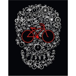 Bike Skull Fine At Pint - 11x14 Unfamed Photo Wall At- Fun Gift fo Teenages and Adults Boy o, 1개, Red