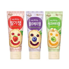 복음자리 바로 짜먹는 딸기잼 +블루베리잼 +사과버터잼 (300g)