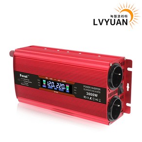 녹원 유사계단파 3000W 차량용 LCD 인버터 220V 60hz 한국형 KC인증