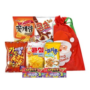 크라운제과 산타파우치 증정 크라운 과자 실속가득 산타꾸러미 과자선물세트 크리스마스 종합세트, 크라운 산타꾸러미