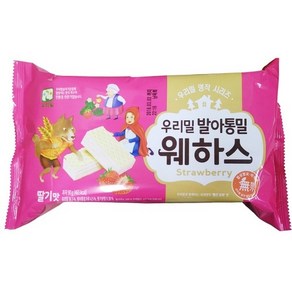 우리밀 발아 통밀 딸기맛 웨하스 80g, 10개