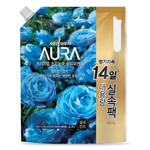 AURA 프리미엄 섬유유연제 화이트 블러썸 리필, 2.3L, 1개