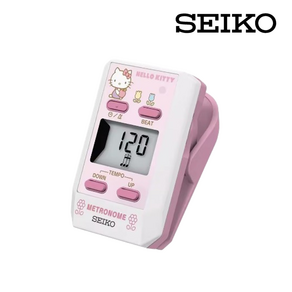 세이코 SEIKO 미니 메트로놈 전자 박자기 클립형 배터리 포함, 헬로키티(핑크), 1개