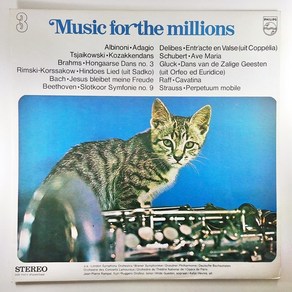 (중고LP) MUSIC FOR THE MILLIONS 3. 알비노니 아다지오. 브람스 헝가리 무곡. 베토벤 환희의 송가. 슈베르트 아베마리아 (자켓 음반 상태 A)