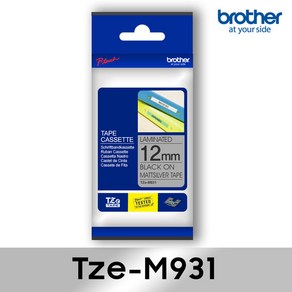 브라더 브라더정품 Tze-M931_은색/검정_12mm 라벨테이프, TZe-M931 [12mm 실버/검정글씨], 1개