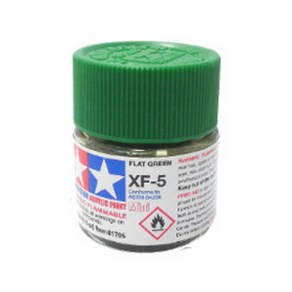 (81705) 타미야 아크릴 도료 XF-5 플랫 그린 무광 10ml, 1개