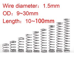 올무 멧돼지덫 유해동물 포획 스테인레스 스틸 마이크로 소형 압축 스프링 OD9mm 30mm 길이 10mm 100mm 15mm, 5개