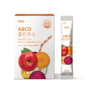 HWC ABCD 클린주스 비트 당근 사과 비타민D, 30포, 105g, 4개