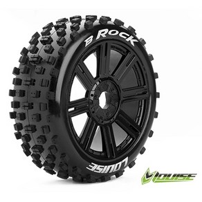 LOUISE RC L-T3270SB B-ROCK 1/8 Buggy Tire Soft / Black Rim Mounted 본딩완료(반대분)