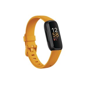 Fitbit Inspie 3 건강 및 피트니스 트래커 글로우/블랙 원사이즈(S L 밴드 포함), 블랙/모닝 글로우, 블랙/모닝 글로우, 30cm, GPS