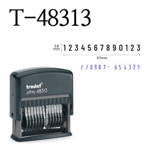 TRODAT 트로닷 T-48313 13단 넘버링 숫자도장 특수문자 포함, 1개, 청보라