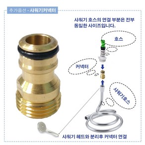 유현 매직호스용 호스와샤워기줄연결커넥터, 1개, 혼합색상