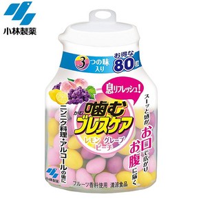 고바야시 브레스케어 씹어먹는 3가지 맛 80개입(병) 3개입 무배, 3개, 86g