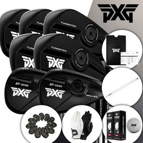 PXG 아이언 웨지 세트 GEN7 0311P XP 블랙(6-W) 52도 56도 슈가대디3 젠7, GEN7 블랙 0311P (5-W), 56도/60도, 경량스틸 N.S PRO Zelos 8R