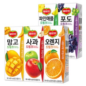 델몬트 드링크팩 5가지맛 중 2가지 혼합 190ml 16팩 오렌지 사과 망고 포도 파인애플