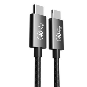 썬더볼트4 호환 USB C to C 100W PD 40Gbps 케이블, 1개, 블랙, 1m