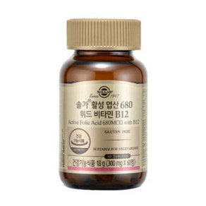 솔가 활성 엽산 680 위드 비타민 B12, 60정, 18g, 1개