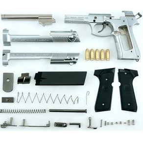 장남감 권총 베레타 스케일 모델건 은색 풀메탈 시뮬레이션건 Silve Beetta M92 Model gun Metal simulation pistol hand guns, 1개