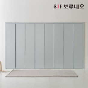 보루네오 E0 PET 파스텔 여닫이 붙박이장 330cm 11자, 코튼블루 330cm, 코튼블루 330cm