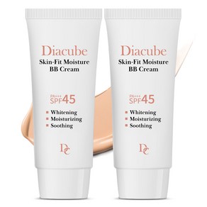 다이아큐브 스킨핏모이스처 선비비(BB)크림 SPF45 PA+++ 미백 주름개선 복합기능성, 2개, 50g, 자연스러운 베이지