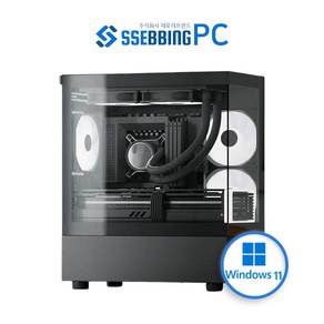 [쌔삥PC] 게이밍 컴퓨터 데스크탑 조립PC 어항케이스 인텔 AMD, SG-01번, WIN11 Home, 512GB, 16GB, 블랙