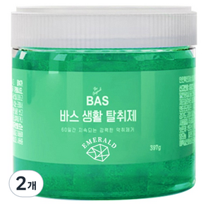 BAS 에메랄드 생활 탈취제 본품, 397g, 2개