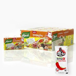 칠리증정 태국 유니레버 크노르 포크 큐브 돼지육수 박스 WORLDFOOD, 24개, 20g