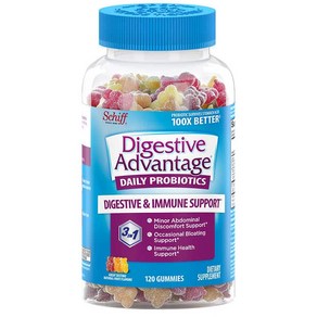 쉬프 다이제스티브 어드벤티지 프로바이오틱 유산균 120정 (구미) Schiff Digestive Advantage Pobiotic 120 Gummies, 1개