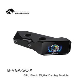 컴퓨터 쿨링 Bykski GPU 블록 용 수평 브리지 모듈 VGA 쿨러 디지털 디스플레이 LCD 화면 모니터 B-VGA-SC-X, POM, 02 Hoizontal BK, 1개