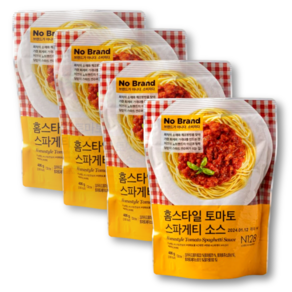 노브랜드 모두가 사랑하는 토마토 본연의 맛 홈스타일 토마토 스파게티 소스 400g, 4개