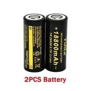 배터리 18800mAh 손전등용 26650 배터리 리튬 배터리 고용량 37V 장난감 전원 50A 충전식 이온, 2개