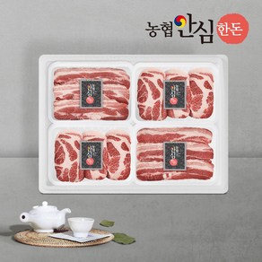 [농협안심한돈] 한돈구이선물세트 2호 2kg(삼겹살2팩+목살2팩팩당 500g), 1개