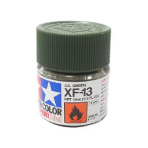 (81713) 타미야 아크릴 도료 XF-13 J.A.그린 무광 10ml, 1개