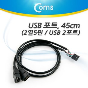 NA116 Coms 메인보드 2열 5핀 to USB 2포트 케이블 45cm, 1개