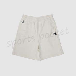 뉴발란스 NBNVD22423 크림 UNI SPORTS 5부 숏팬츠 (STANDARD FIT) 남여공용 남자 여자 커플 반바지 5부팬츠