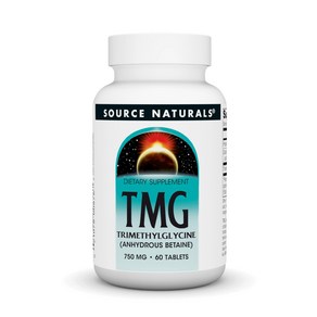 Souce Natuals TMG 750mg Timethylglycine (Anhydou Souce Natuals TMG 750mg 트리메틸글리신(무수 베타인) - 120, 1개, 60정