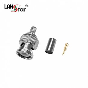 LANstar RG59용 BNC 압착 커넥터/LS-CON-RG59/TOOL형/커넥터 외경 4.5mm/RING 내경 6.5mm/BNC 케이블 제작시 사용되는 TOOL 커넥터