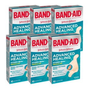 BAND-AID ADVANCED HEALING HYDRO SEAL 뉴질랜드 밴드 에이드 어드밴스 힐링 하이드로 실 레귤러 반창고 10개입 6팩, 6개