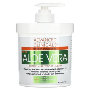 Advanced Clinicals 어드밴스드 클리니컬스 알로에베라 수드 + 리커버리 크림 454g(16oz), 1개, 454g