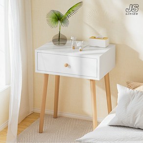JS리빙 침실 서랍장 협탁 원목 사각 북선반 사무실 사이드 테이블 모던 화장대 거실 서랍형 탁상 심플 소파 선반 간이 정리함 베드 / JS#모델명:Dw-InU104682_WTCL, 1개