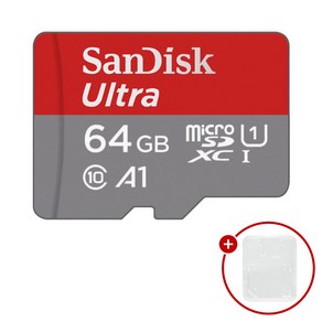 샌디스크 마이크로SD카드 Ulta A1 울트라 SDSQUAB-064GB + SD카드 케이스, 1개, 64GB