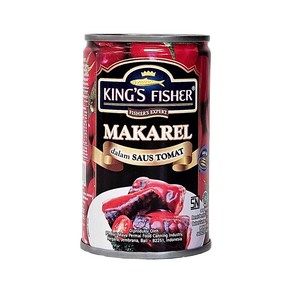 인도네시아 킹스피셔 달람 소토맛 토마토 고등어 통조림 155g / KINGS FISHER MAKAREL dalam SAUS TOMAT