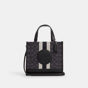 코치 스트라이프 패치 시그니처 자카드 뎀시 토트 22 CQ878 SVRT6 Dempsey Tote 22 In S