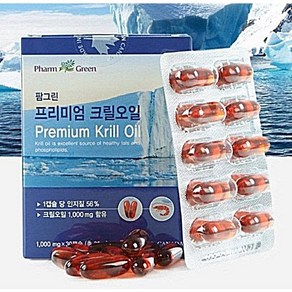 팜그린 프리미엄 크릴오일 1000mg x 30캡슐 (1개월분) 혈행개선, 1개, 30정