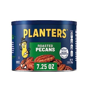 PLANTERS Roasted Pecan Nuts Paty Snacks Plant-Based Potein 7.25 Oz Caniste, 1개